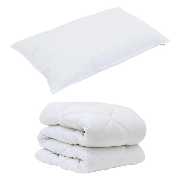 vidaXL Duvet with Pillow 2 pcs White Microfiber