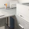 vidaXL Corner Desk with Drawer Concrete Grey 102 x 88 x 75 cm