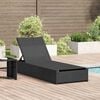 vidaXL Sun Lounger Reclining Black 60 x 200 x 27cm Poly Rattan