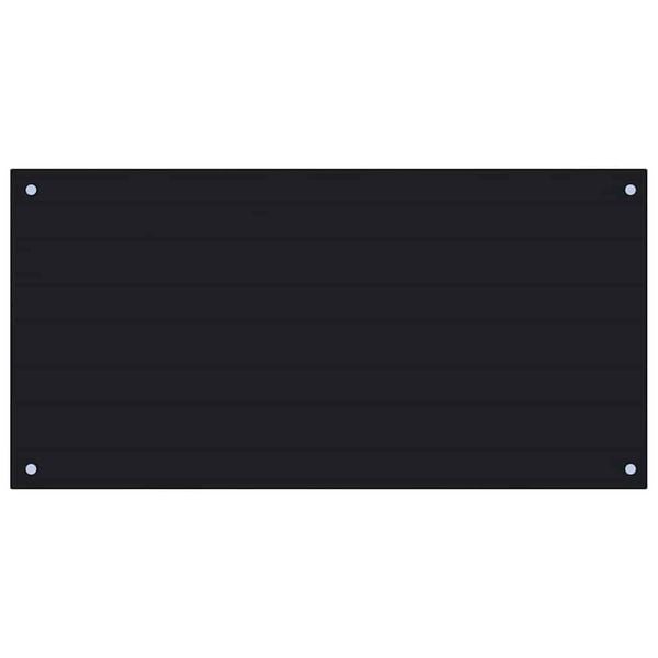 vidaXL Kitchen Backsplash Black 100 x 50 cm Tempered Glass