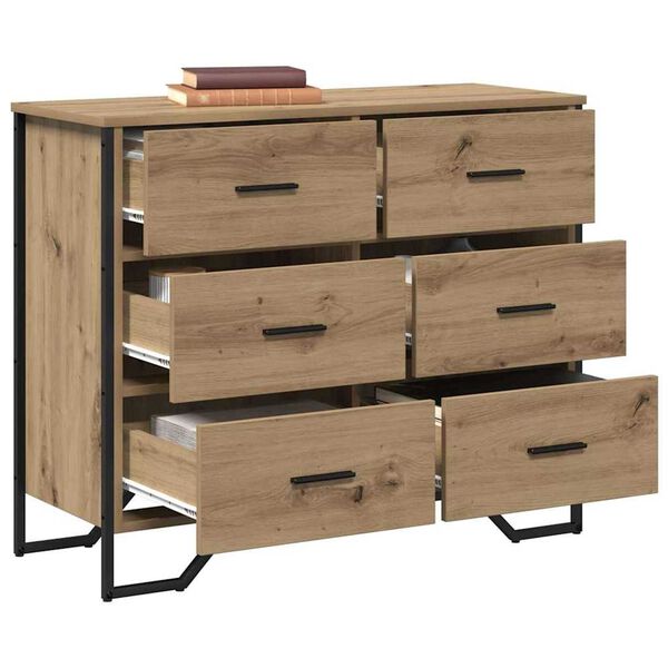 vidaXL Chest of Drawers with Drawer Artisan oak 91 x 35.5 x 74.5 cm