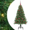 vidaXL Artificial Pre-lit Christmas Tree with Ball Set White 210 cm PVC