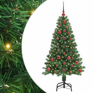 vidaXL Artificial Pre-lit Christmas Tree with Ball Set Green 150 cm PVC