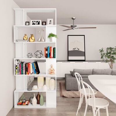 vidaXL Book Cabinet/Room Divider White 80x24x192 cm Engineered Wood