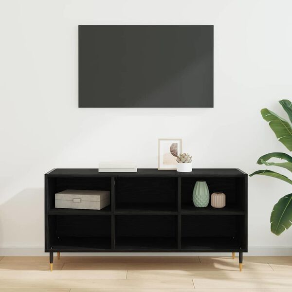 vidaXL TV Cabinet Black Oak 103.5 x 30 x 50 cm Engineered Wood