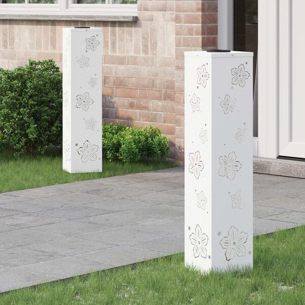 vidaXL Solar LED Pathway Light 2 pcs White Cold Rolled Steel