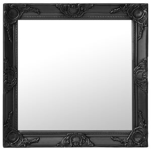 vidaXL Wall Mirror Baroque Style 60x60 cm Black