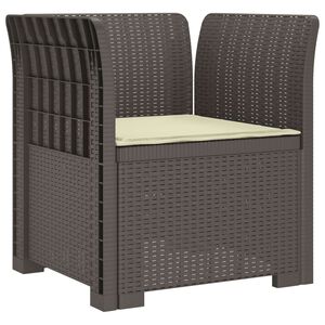 vidaXL 1-Seater Armchair with Cushion Rattan Look PP Light Grey