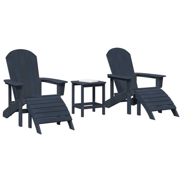 vidaXL Garden Lounge Furniture 3 pcs Navy 38 x 38 x 46cm Plastic