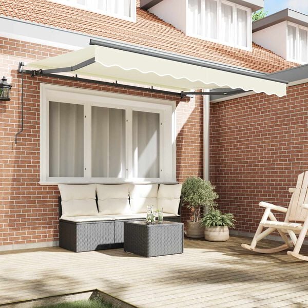 vidaXL Retractable Awning Cream 250 x 200 cm Polyester and Aluminium