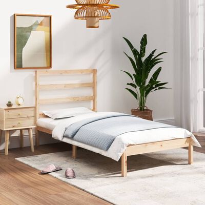 vidaXL Bed Frame Solid Wood 90x190 cm Single