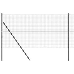 vidaXL Welded Wire Fence Ground Fix 50 x 1.2 m PVC-Coated Steel Grey
