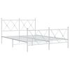 vidaXL Metal Bed Frame without Mattress with Footboard White 140x190cm