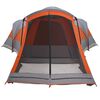 vidaXL Family Tent Tunnel 8-Person Grey and Orange Waterproof