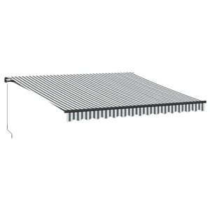 vidaXL Manual Retractable Awning with LEDs Anthracite&White 400x350 cm