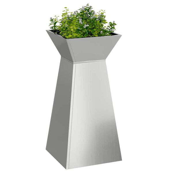 vidaXL Pillar Planter Silver 35 x 35 x 73 cm