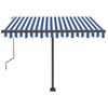vidaXL Freestanding Manual Retractable Awning 350x250 cm Blue/White