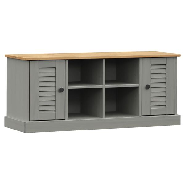 vidaXL Shoe Bench VIGO Grey 106x35x45 cm Solid Wood Pine