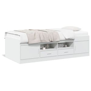 vidaXL Daybed | White | Engineered wood | 100x200 cm | Daybed | Rectangular