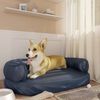 vidaXL Ergonomic Foam Dog Bed Dark Blue 88x65 cm Faux Leather