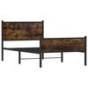 vidaXL Metal Bed Frame without Mattress Smoked Oak 100x190 cm