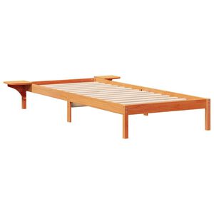 vidaXL Bed Frame with Side Tables Wax Brown 80 x 220 cm