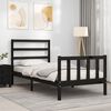 vidaXL Bed Frame without Mattress Black Small Single Solid Wood Pine