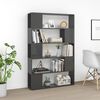 vidaXL Book Cabinet Room Divider High Gloss Grey Engineered Wood