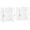vidaXL Wall Mounted Cabinets 2 pcs High Gloss White Engineered Wood