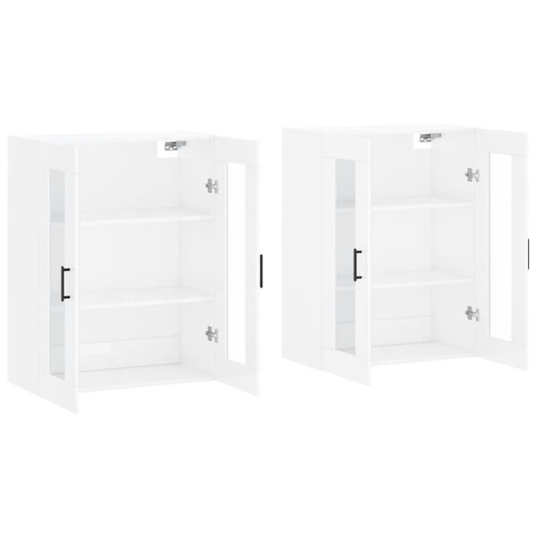 vidaXL Wall Mounted Cabinets 2 pcs High Gloss White Engineered Wood