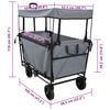 vidaXL Folding Hand Trolley Grey 105 x 56.5 x 116 cm Oxford Cloth