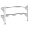 vidaXL 2-Tier Wall Shelf 100x30x60 cm Silver Stainless Steel