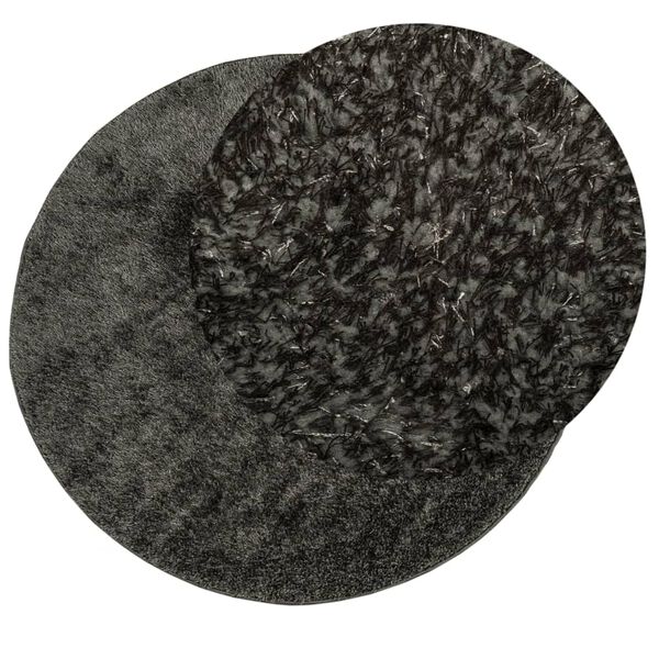 vidaXL Rug ISTAN High Pile Shiny Look Anthracite &Oslash; 200 cm