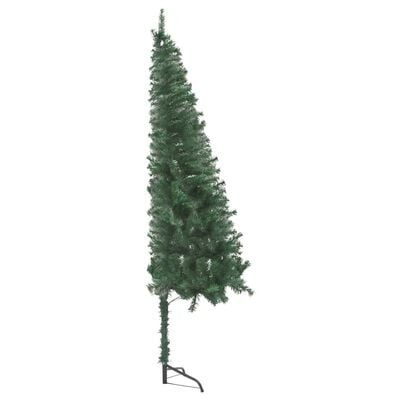 vidaXL Corner Artificial Pre-lit Christmas Tree Green 150 cm PVC