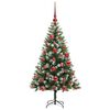 vidaXL Artificial Hinged Christmas Tree with Flocked Snow 120 cm