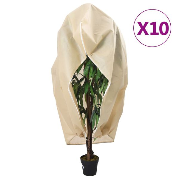 vidaXL Plant Fleece Covers with Zip 10 pcs 70 g/m&sup2; 3.93x3 m