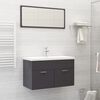 vidaXL Bathroom Furniture Set High Gloss Grey Engineered Wood
