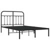 vidaXL Metal Bed Frame without Mattress with Headboard Black 120x190cm