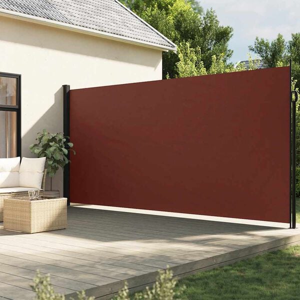 vidaXL Retractable Side Awning Brown 200x300 cm