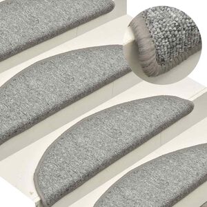 vidaXL Stair mats 15 pcs 56 x 17 x 3 cm Non-Slip White and Grey
