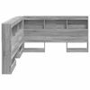 vidaXL Storage Headboard with Shelf Grey Sonoma 135 cm Engineered Wood