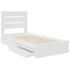 vidaXL Storage Bed with Headboard White 90 x 200 cm Engineered Wood