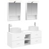 vidaXL Bathroom Furniture Set 5 pcs White Engineered Wood and Glass