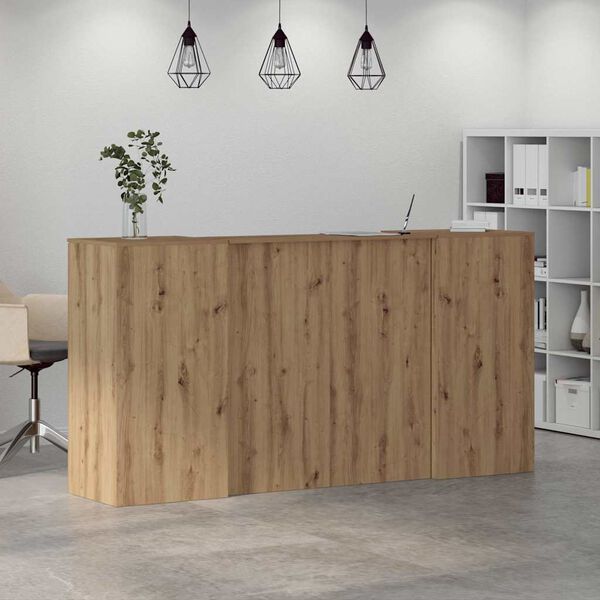 vidaXL Reception Desk Artisan Oak 200x50x103.5 cm Engineered Wood