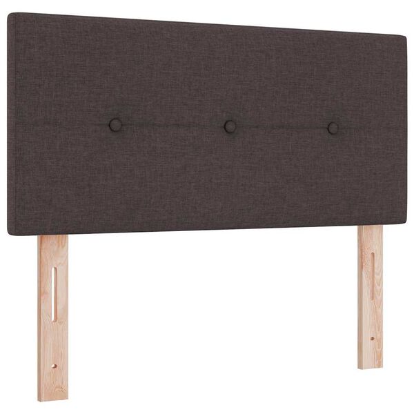 vidaXL LED Headboard with LED Strip Lights Dark Brown 100 cm Polyester