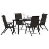 vidaXL Garden Dining Set 5 pcs Black coffee Poly rattan