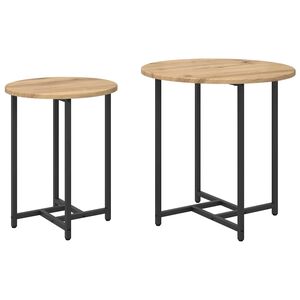 vidaXL Side Table Set 2 pcs Artisan Oak and Black