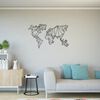 Homemania Wall Decoration World Map 120x72 cm Metal Black