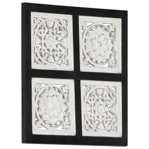 vidaXL Art Decor 40 x 40 x 1.5 cm Black and White Engineered Wood