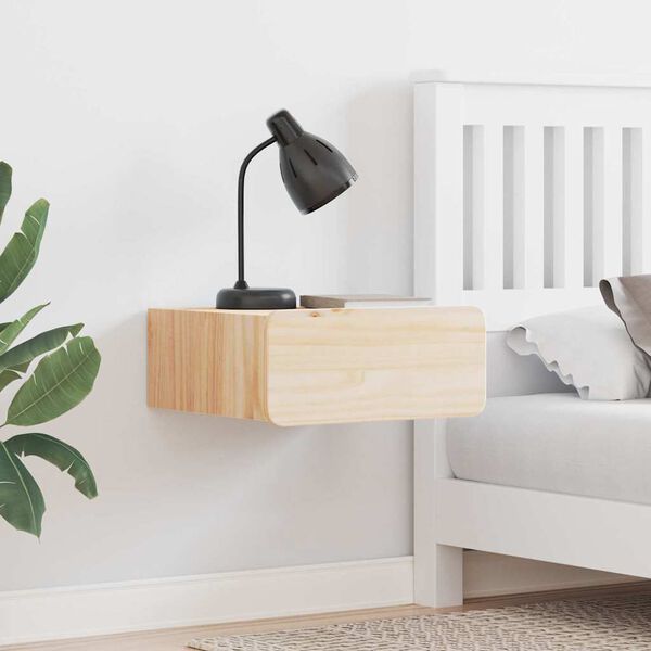 vidaXL Bedside Table Brown 39 x 34 x 16.5 cm Solid pine wood